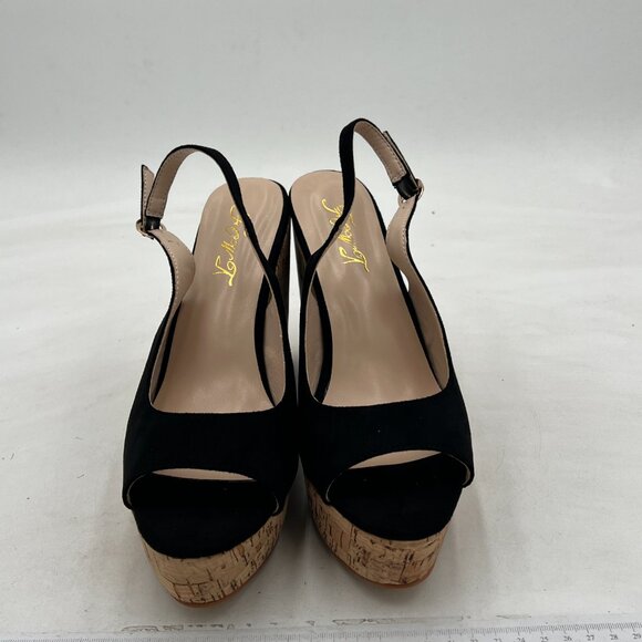 FOWT  Wedge Platform Pumps Peep Open Toe Ankle Strap Slingback Backstrap High He - Picture 2 of 7